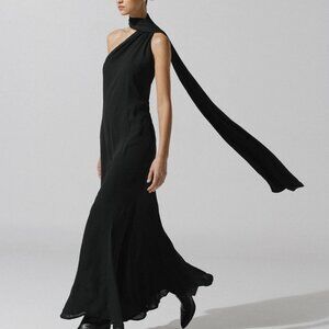 NWT BAOBAB Ari One Shoulder Ruched Scarf Black